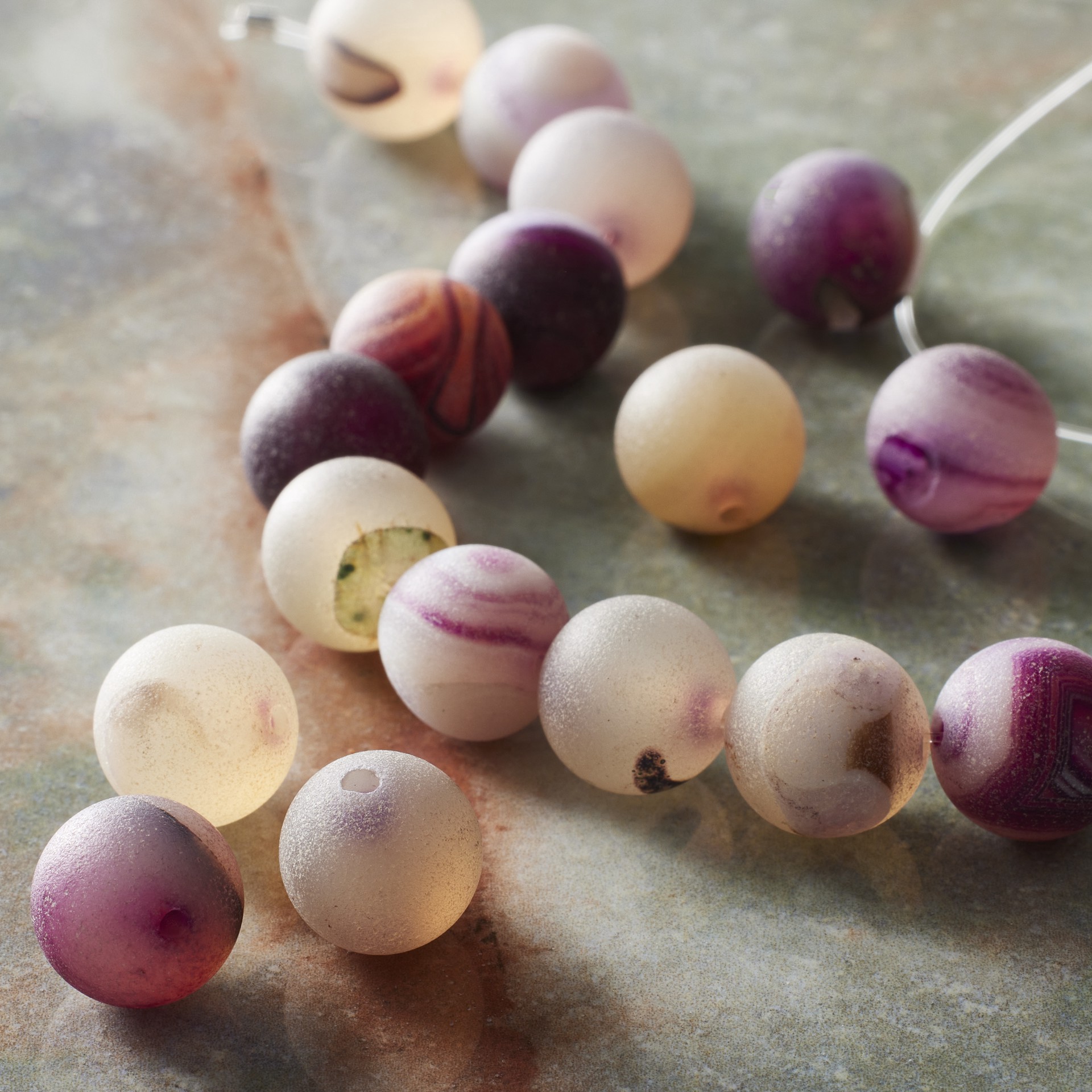slide 2 of 3, Purple Agate Round Beads, 10mm By Bead Landing, 10mm