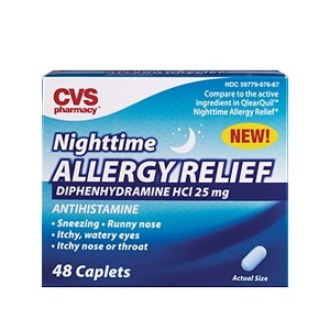 slide 1 of 1, CVS Pharmacy Nighttime Allergy Relief Caplets, 48 ct
