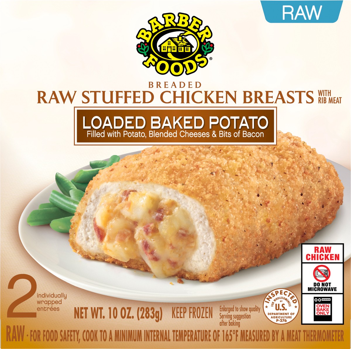 slide 6 of 11, Barber Foods Stuffed Chicken Breasts Loaded Baked Potato, 2 Count, 283.50 g