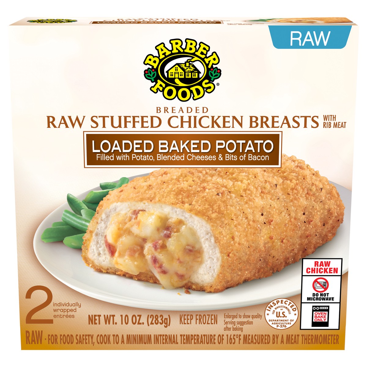 slide 10 of 11, Barber Foods Stuffed Chicken Breasts Loaded Baked Potato, 2 Count, 283.50 g