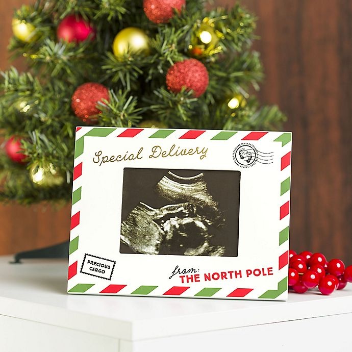 slide 3 of 4, Pearhead Special Delivery from the North Pole Sonogram Picture Frame, 3 in x 4 in