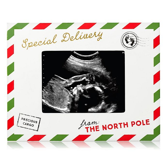 slide 1 of 4, Pearhead Special Delivery from the North Pole Sonogram Picture Frame, 3 in x 4 in