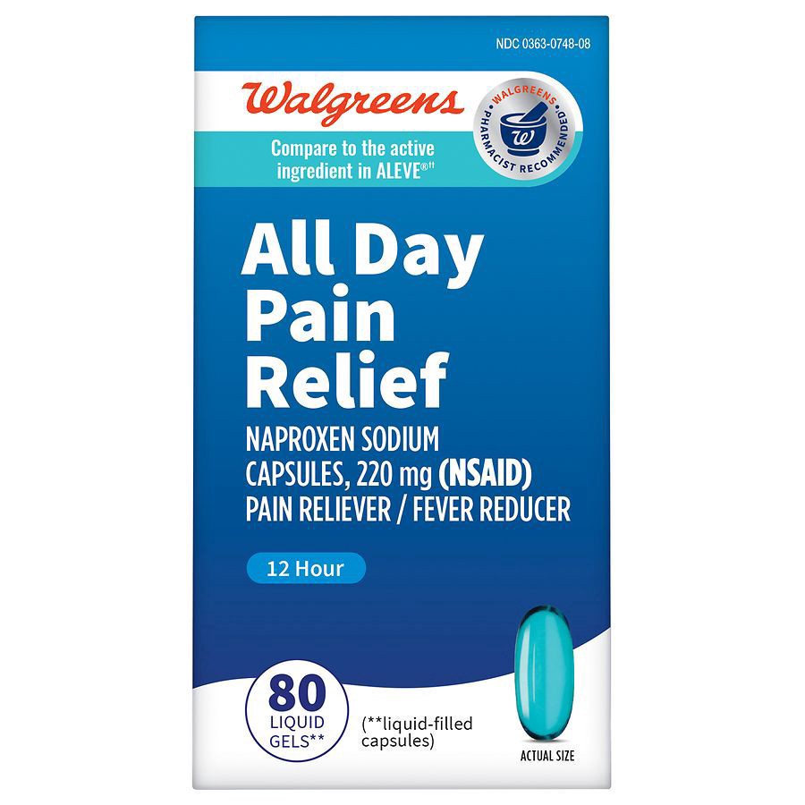 slide 1 of 5, Walgreens Naproxen Sodium Liquid Gels 220Mg, 80 ct