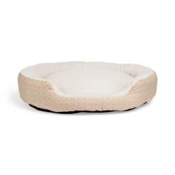 EveryYay Essentials Step-In Dog Bed, 36" L X 30" W X 7" H, Large, Tan Geometric