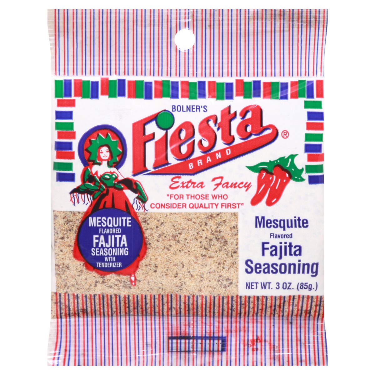 slide 1 of 9, Fiesta Bolner's Fiesta Mesquite Flavored Fajita Seasoning, 3 oz