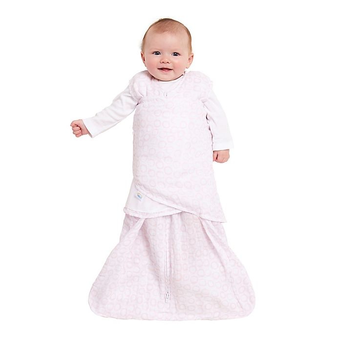 slide 3 of 5, HALO SleepSack Newborn Circles Muslin Cotton Swaddle - Pink, 1 ct