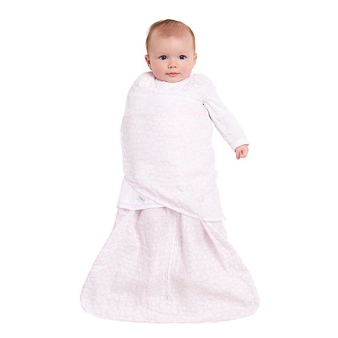 slide 4 of 5, HALO SleepSack Newborn Circles Muslin Cotton Swaddle - Pink, 1 ct