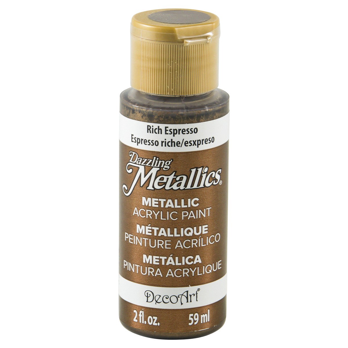 slide 1 of 13, Deco Art Dazzling Metallics, Rich Espresso, 2 fl oz