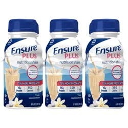 Ensure Plus Nutrition Shake with 13 grams of high-quality protein, Meal Replacement Shakes, Vanilla, 8 fl oz, 6 count