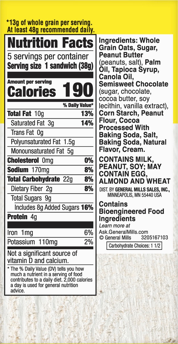 slide 14 of 14, Nature Valley Biscuit Sandwiches, Chocolate Peanut Butter Snacks, 5 ct, 6.75 OZ, 5 ct