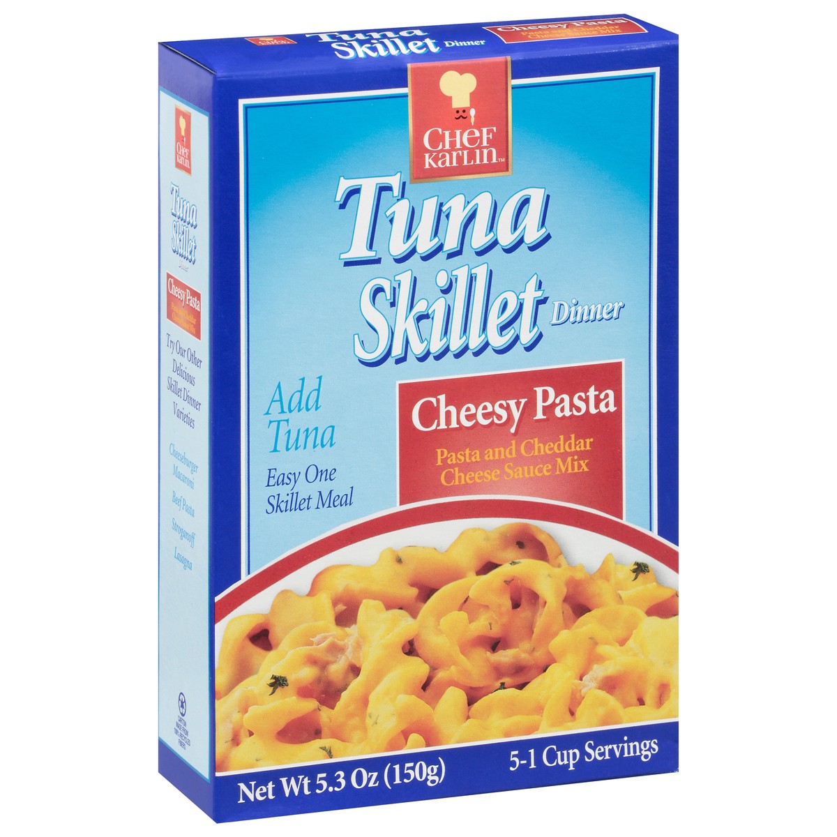 slide 4 of 13, Chef Karlin Cheesy Pasta Tuna Skillet Dinner 5.3 oz, 5.3 oz