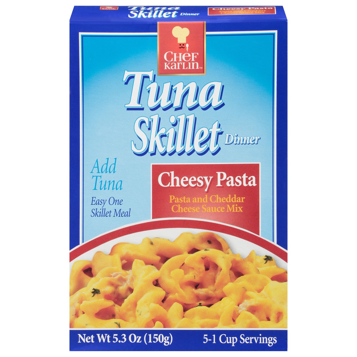 slide 1 of 13, Chef Karlin Cheesy Pasta Tuna Skillet Dinner 5.3 oz, 5.3 oz