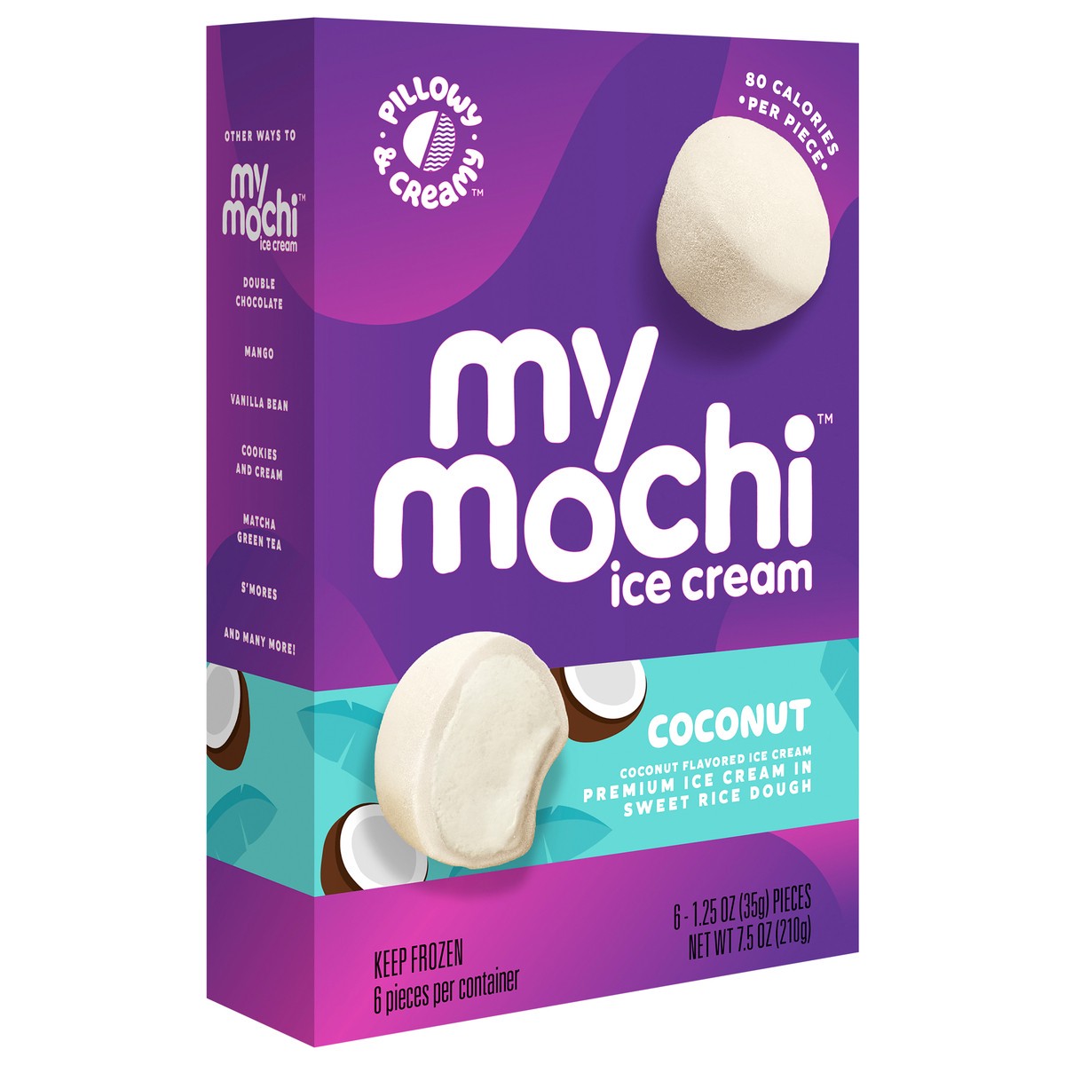 slide 2 of 9, My/Mochi Ice Cream Coconut, 6-Pack, 1 ct
