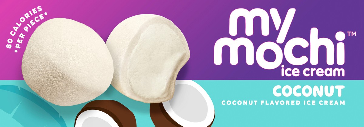 slide 4 of 9, My/Mochi Ice Cream Coconut, 6-Pack, 1 ct