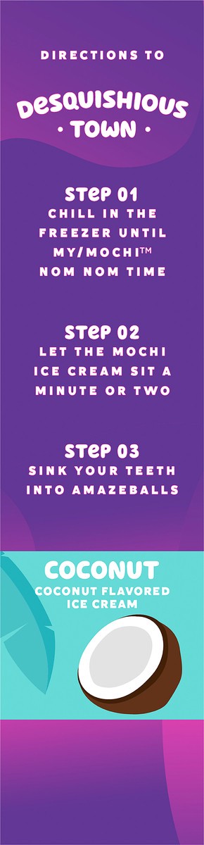 slide 8 of 9, My/Mochi Ice Cream Coconut, 6-Pack, 1 ct