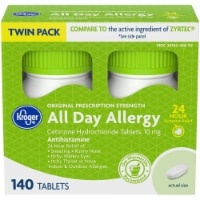 slide 1 of 1, Kroger All Day Allergy 24-Hour Relief Antihistamine Tablets, 140 ct