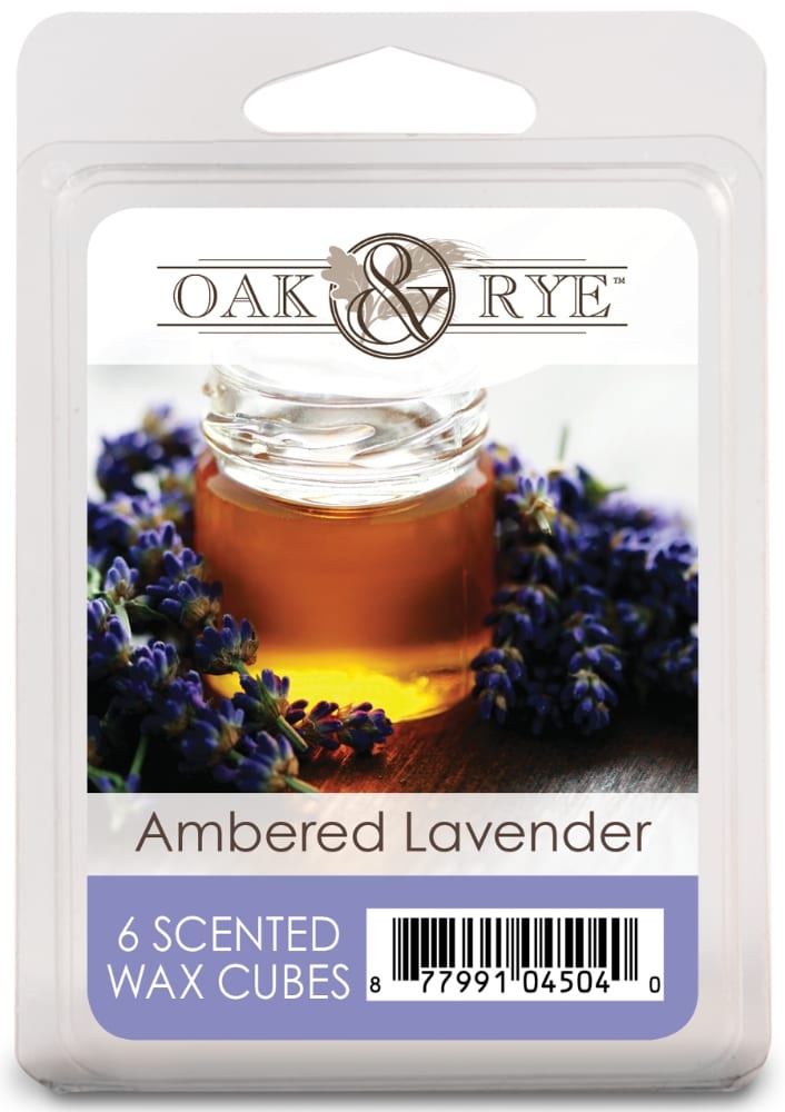 slide 1 of 1, Oak & Rye Ambered Lavender Wax Cubes, 6 ct
