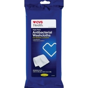 slide 1 of 1, CVS Health Antibacterial Washcloths, 8 ct