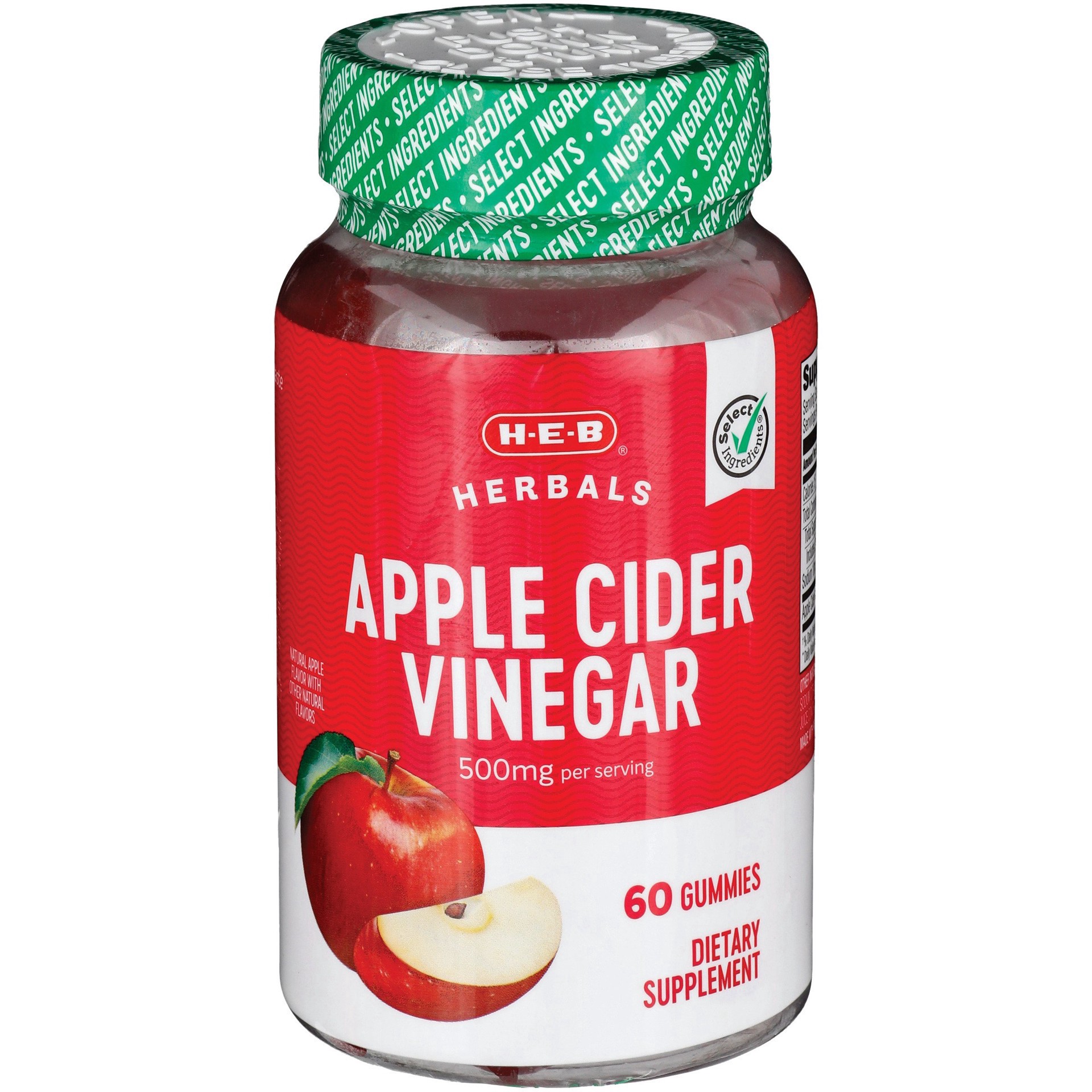 slide 1 of 1, H-E-B Herbals Apple Cider Vinegar Gummies, 60 ct