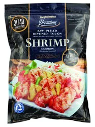 Pacific Seafood Shrimp 31/40 Raw Peeled & Deveined Tail On Farm-Raised Frozen 32 oz