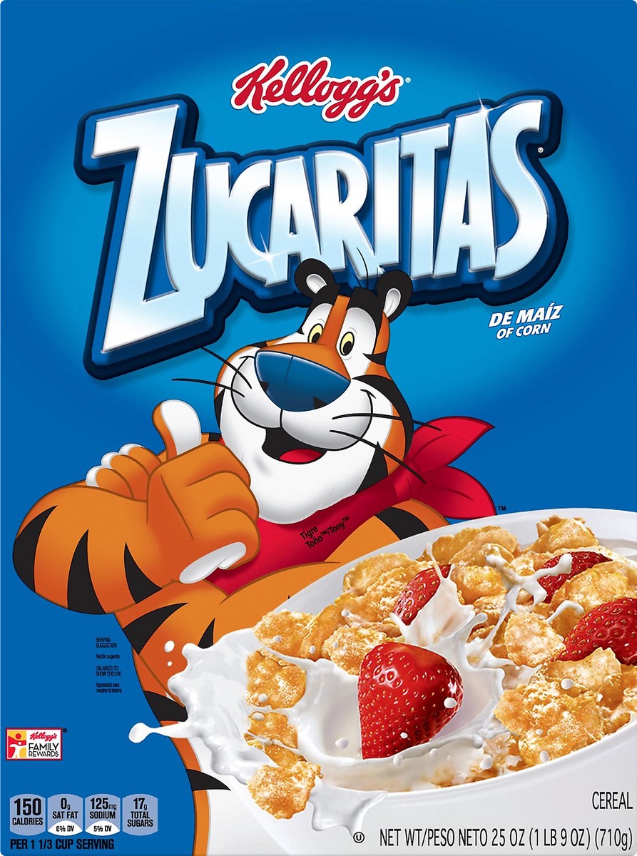 slide 2 of 7, Zucaritas Kellogg's Zucaritas Cold Breakfast Cereal, 6 Vitamins and Minerals, Kids Snacks, Original, 25oz Box, 1 Box, 25 oz