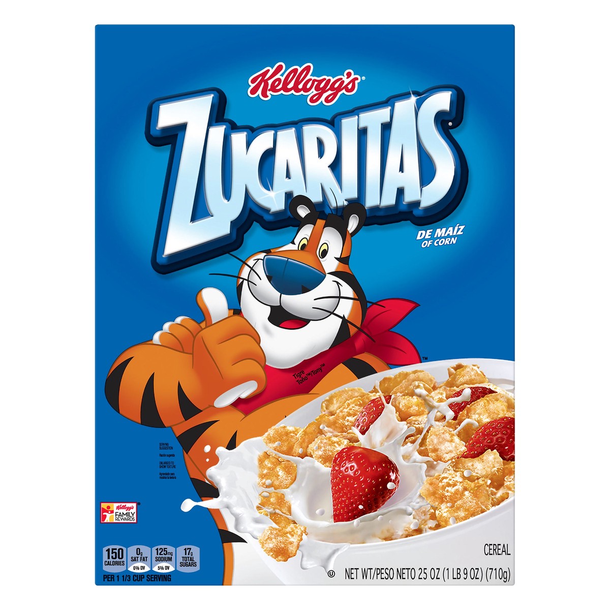 slide 1 of 7, Zucaritas Kellogg's Zucaritas Cold Breakfast Cereal, 6 Vitamins and Minerals, Kids Snacks, Original, 25oz Box, 1 Box, 25 oz