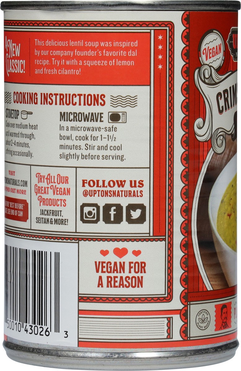 slide 11 of 14, Upton's Naturals Plant Based Crimson Lentil Soup - 14 oz, 14 oz