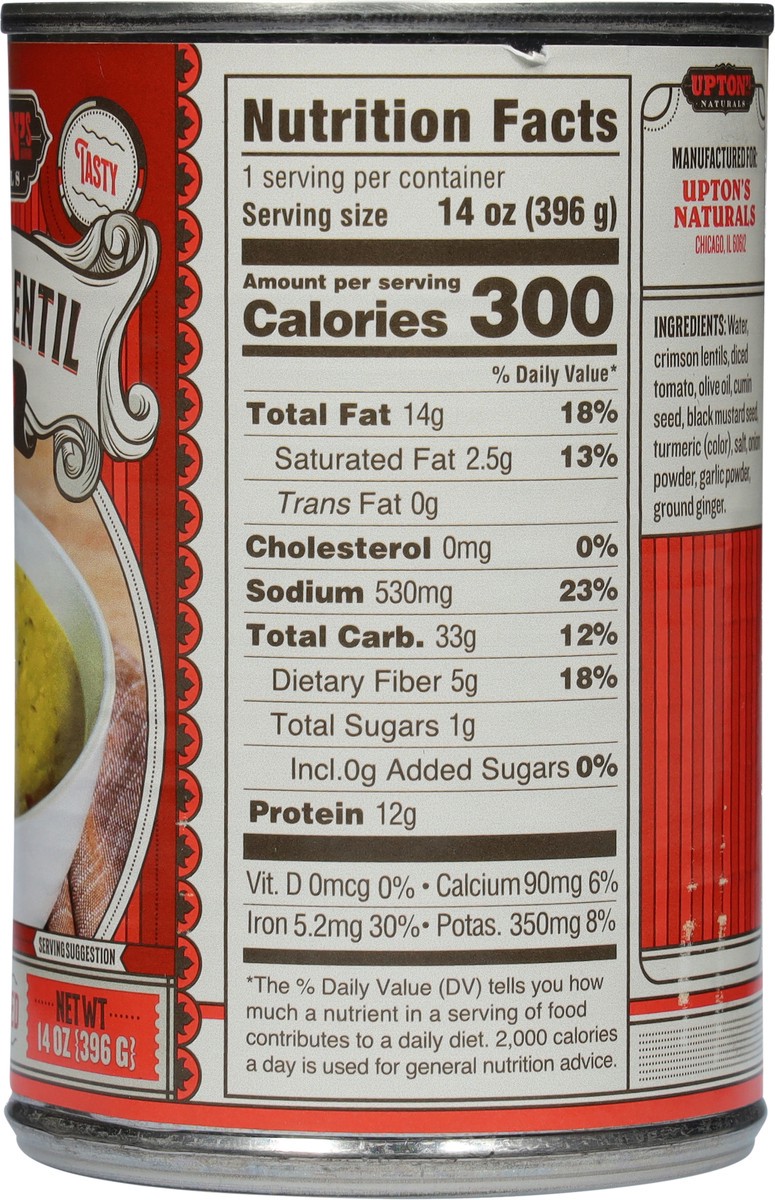 slide 14 of 14, Upton's Naturals Plant Based Crimson Lentil Soup - 14 oz, 14 oz