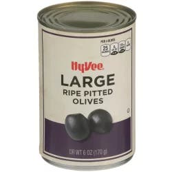 Hy-vee Large Ripe Pitted Olives - 6 oz
