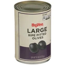 Hy-vee Large Ripe Pitted Olives - 6 oz