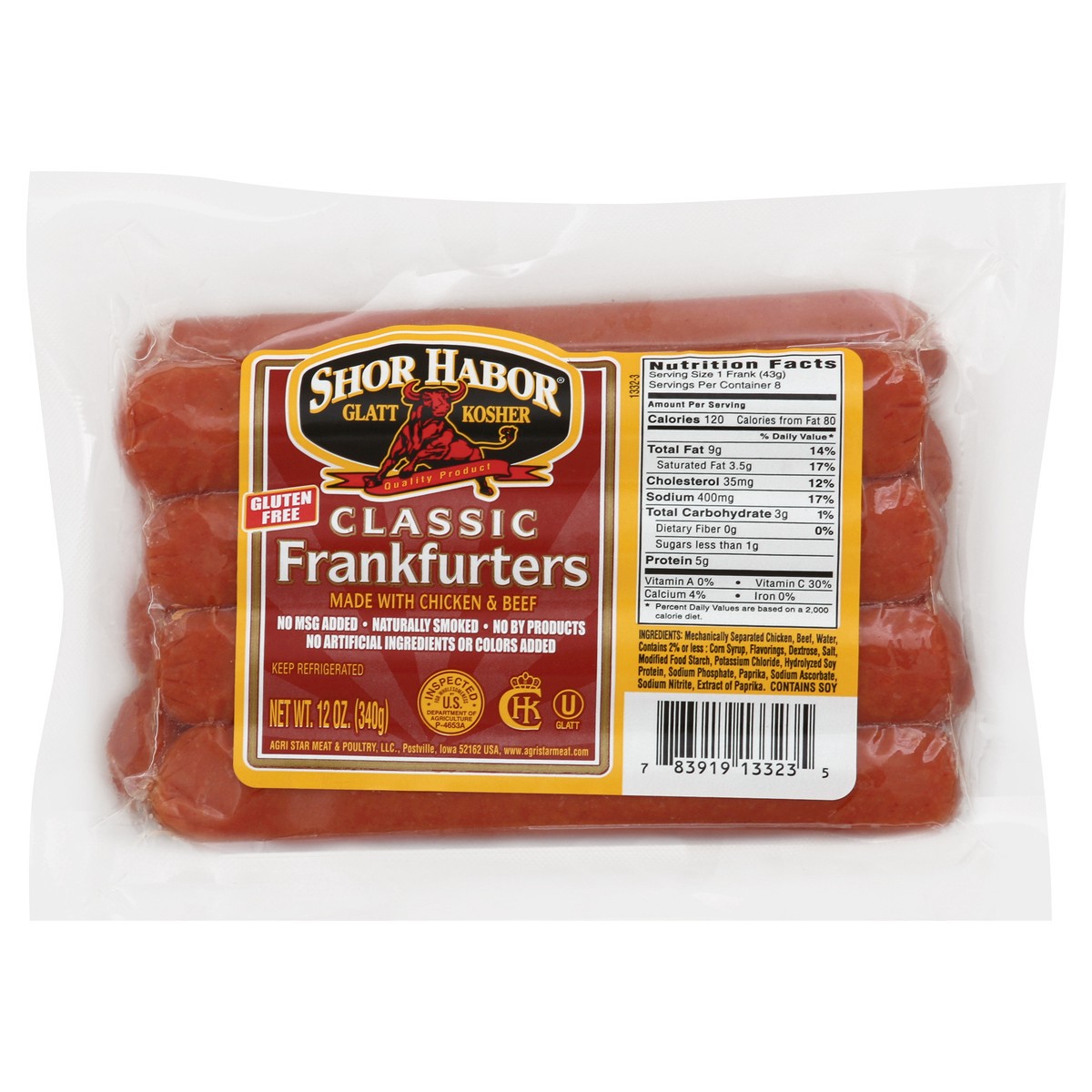 slide 2 of 6, Shor Harbor Shor Habor Frankfurter Classic - 12 Oz, 12 oz