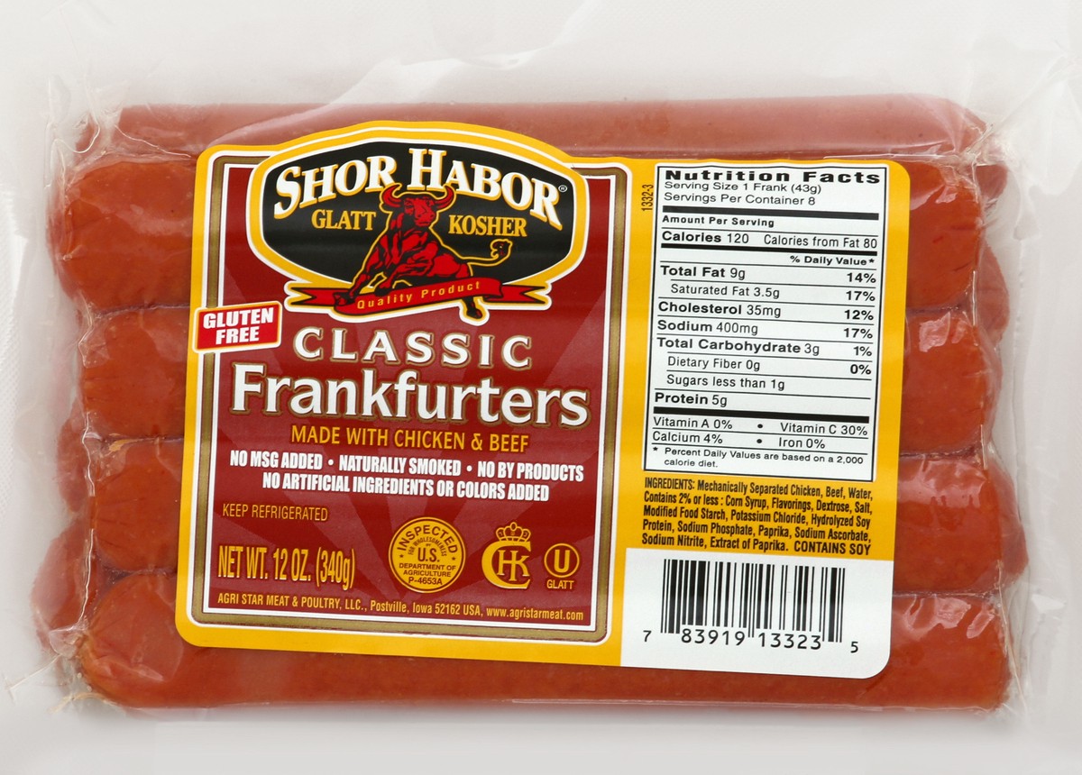 slide 1 of 6, Shor Harbor Shor Habor Frankfurter Classic - 12 Oz, 12 oz