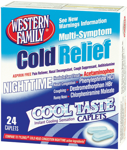 slide 1 of 1, Western Family Cold Relf Pe Night Cool Cap, 24 ct