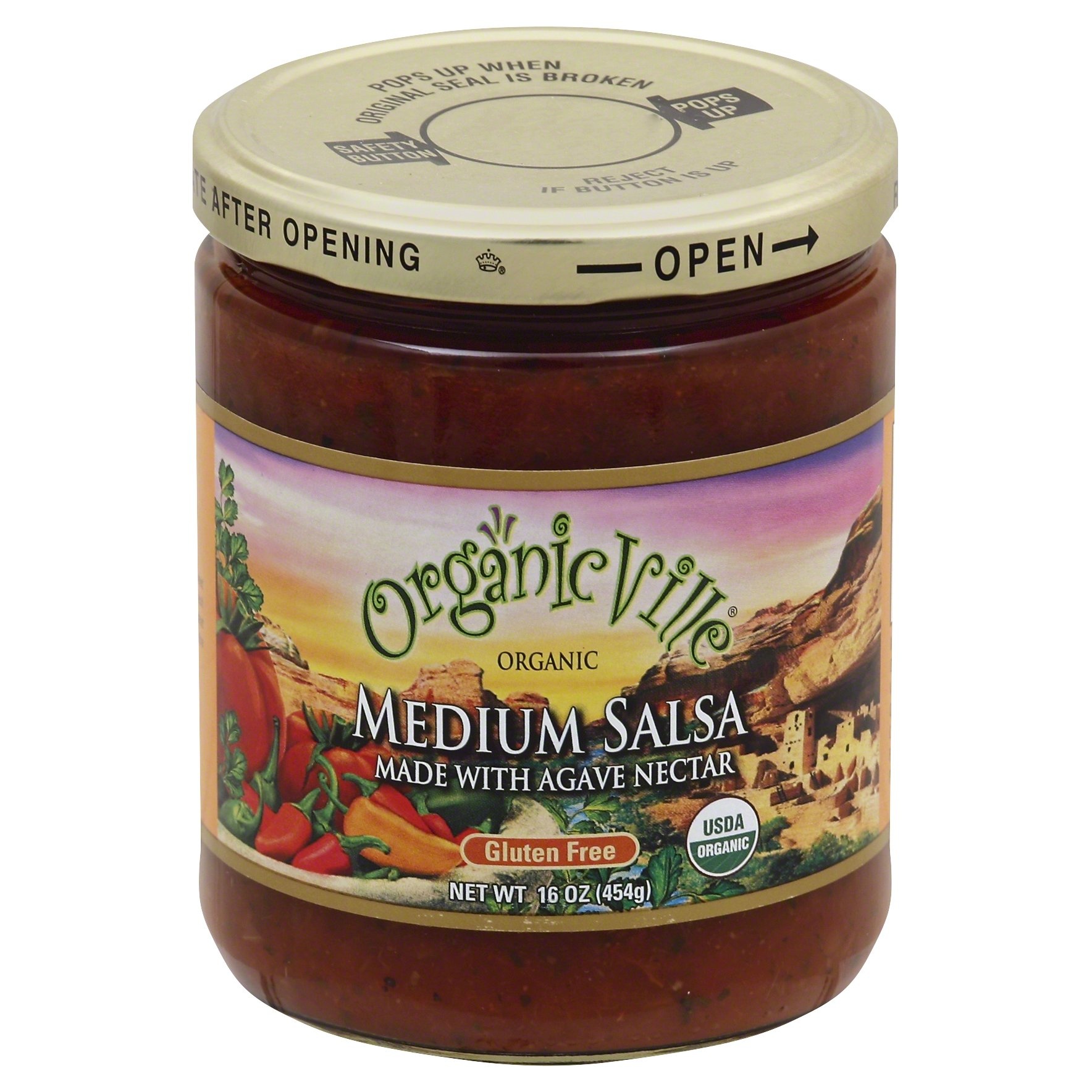 slide 1 of 1, Organicville Medium Organic Salsa, 16 oz