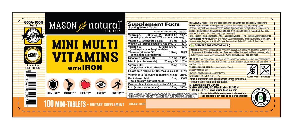 slide 7 of 10, Mini Multi Vitamins With Iron﻿, 100 ct