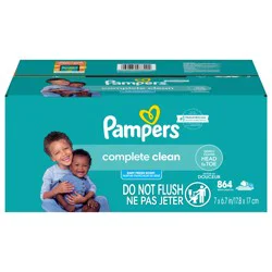 Pampers Complete Clean Baby Wipes - Fresh Scent 12X Pop-Top Packs 864 Count