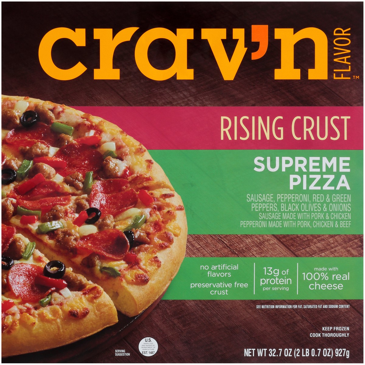 slide 9 of 10, Crav'n Flavor Cravn Rise Crust Sprme, 32.7 oz