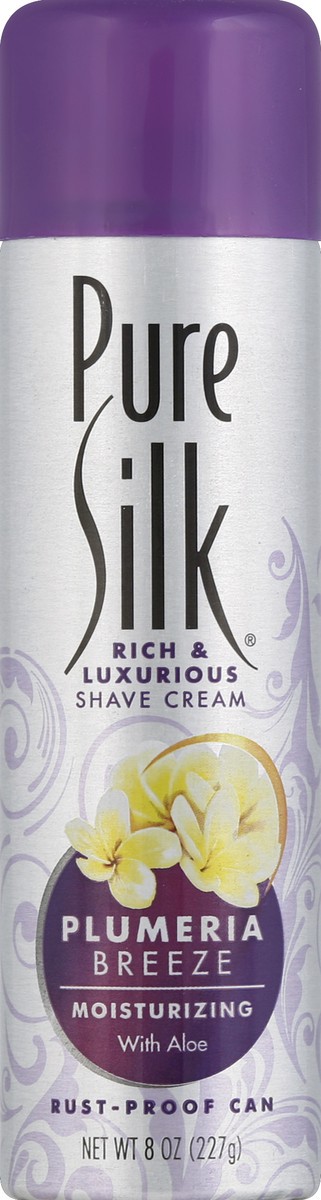 slide 2 of 3, Pure Silk Plumeria Breeze Moisturizing With Aloe Shave Cream, 8 oz