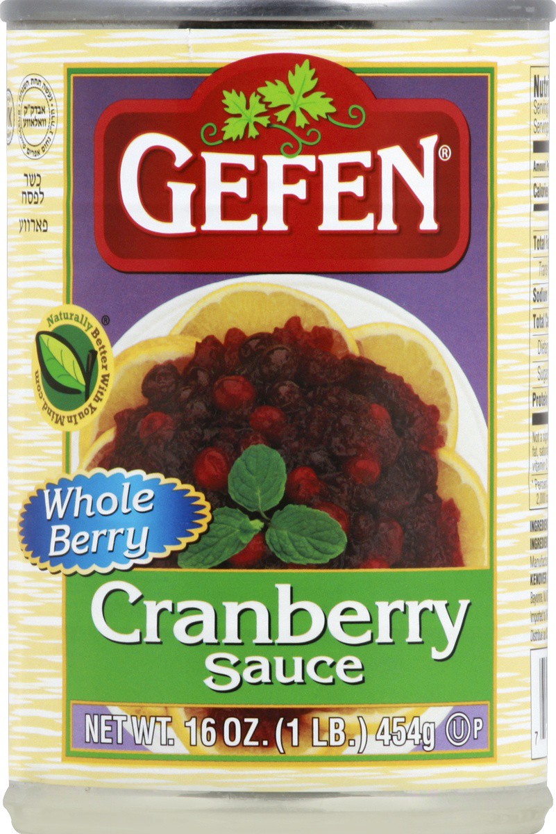 slide 2 of 2, Gefen Whole Cranberry Sauce, 16 oz