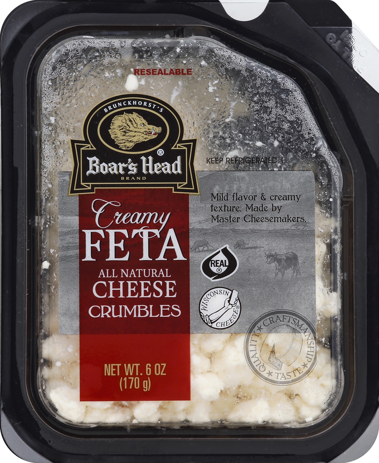 slide 1 of 1, Boar's Head Cheese, Crumbles, Creamy Feta, 1 ct