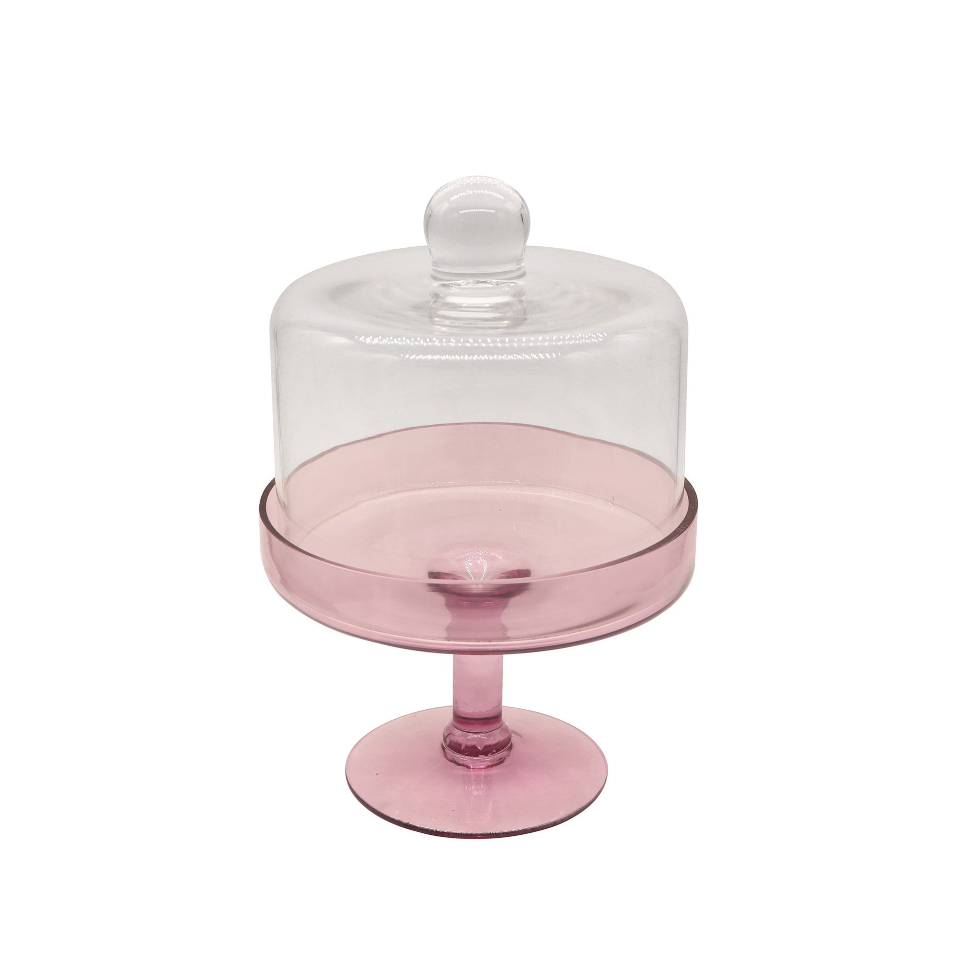 slide 2 of 2, 7" Pink Glass Cake Stand By Ashland, 7 in