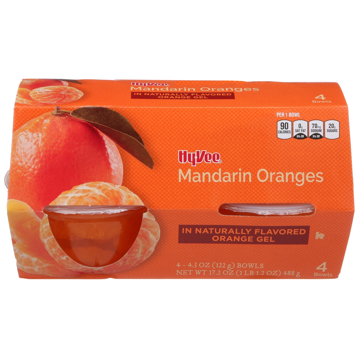 slide 1 of 1, Hy-vee Mandarin Oranges In Naturally Flavored Orange Gel, 4 ct; 4.5 oz