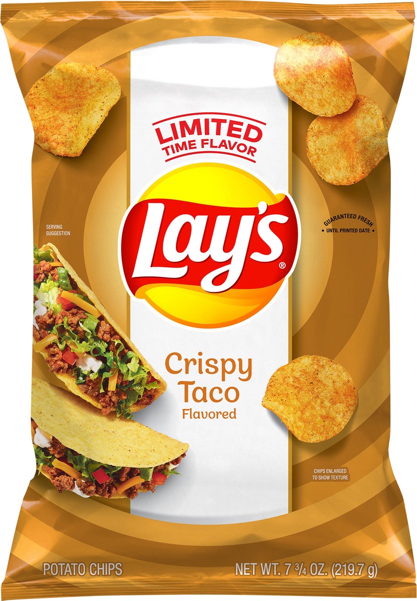 slide 3 of 8, Lay's Potato Chips Crispy Taco Flavored 7.75 Oz, 7.75 oz