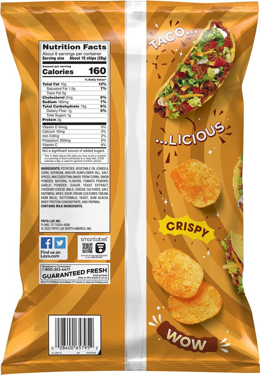 slide 5 of 8, Lay's Potato Chips Crispy Taco Flavored 7.75 Oz, 7.75 oz