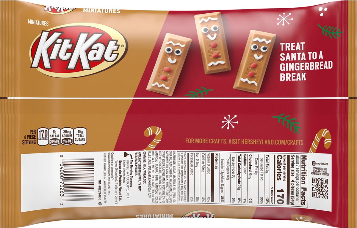 slide 5 of 5, KIT KAT Crisp Wafers, Gingerbread Cookie, Miniatures, 8.4 oz