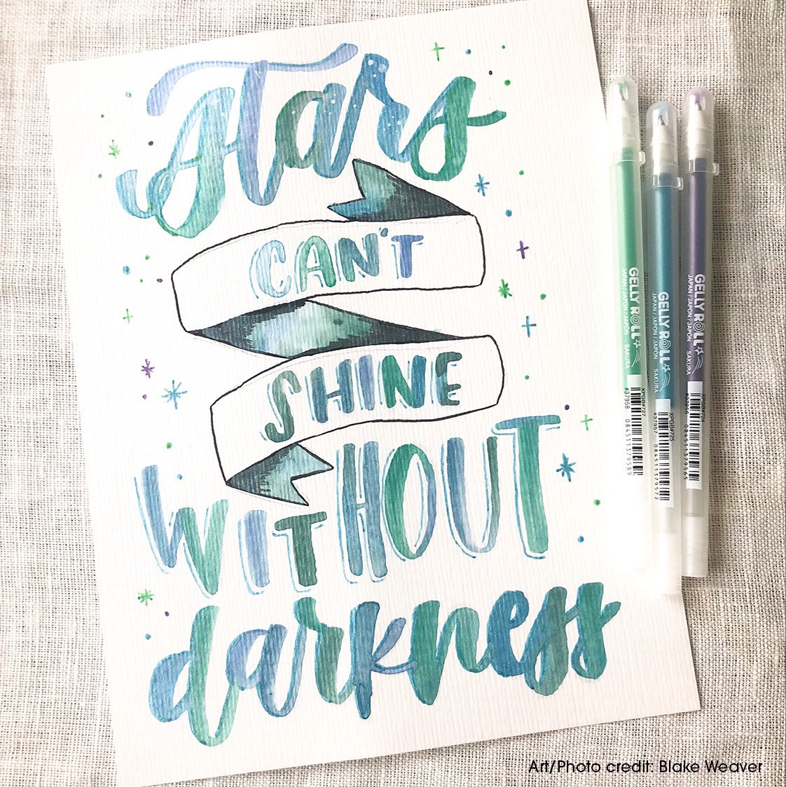 slide 5 of 6, Sakura Gelly Roll Stardust Galaxy Glitter Gel Pen Set, 1 mm