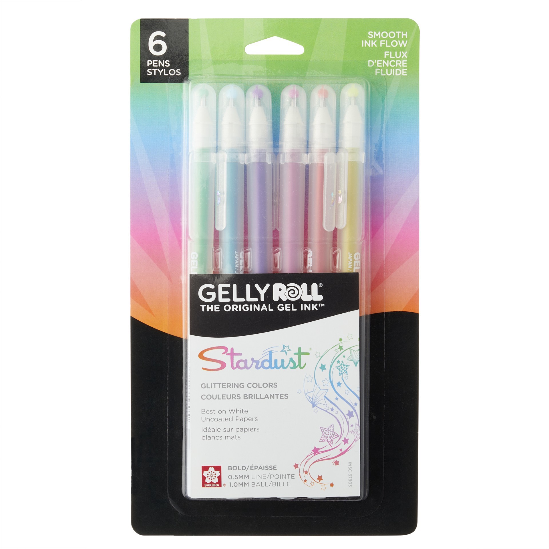 slide 4 of 6, Sakura Gelly Roll Stardust Galaxy Glitter Gel Pen Set, 1 mm
