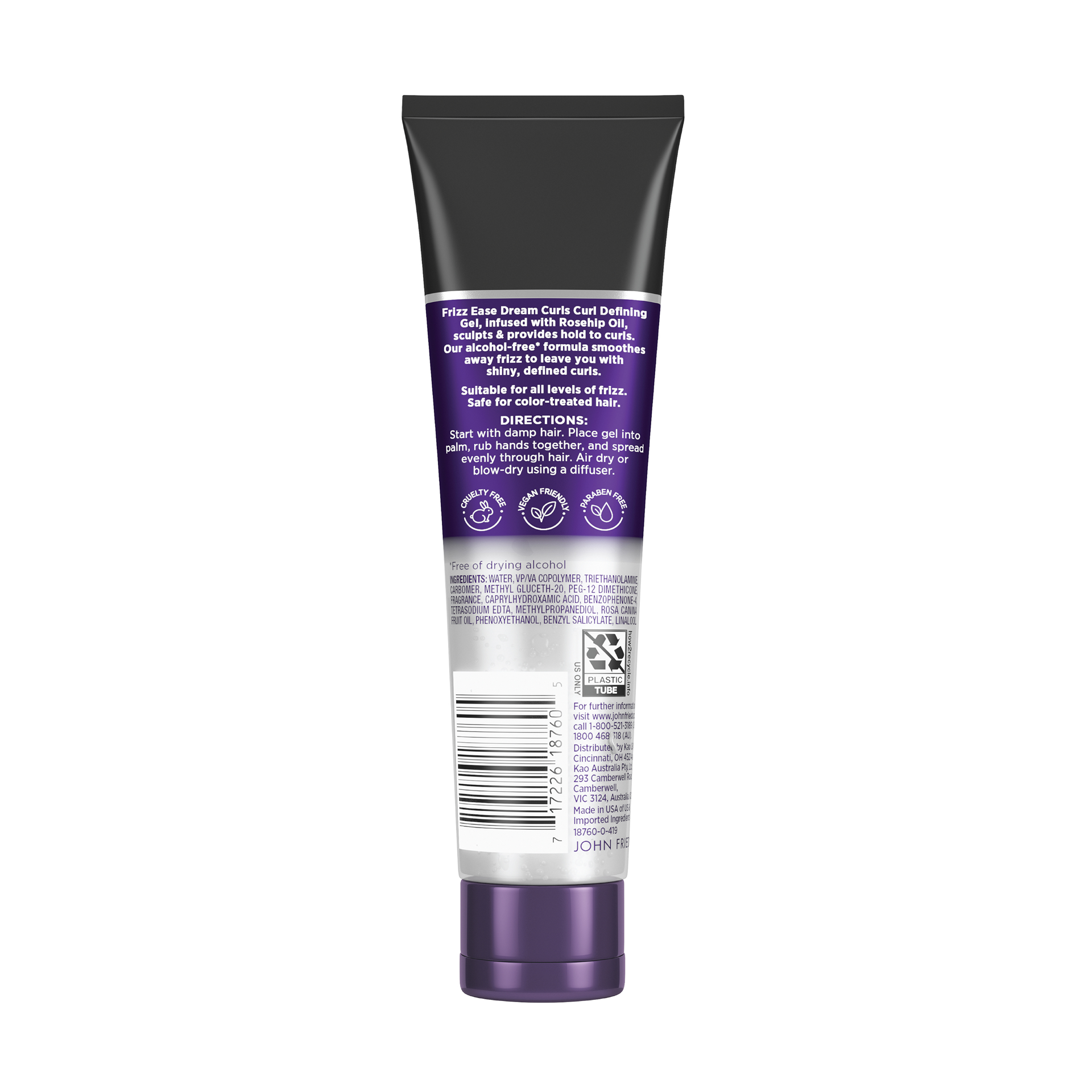 slide 2 of 5, John Frieda Anti Frizz, Frizz Ease Clearly Defined Gel, Alcohol-Free Styling Gel for Sculpted and Defined Curls, 5 Oz, 5 oz