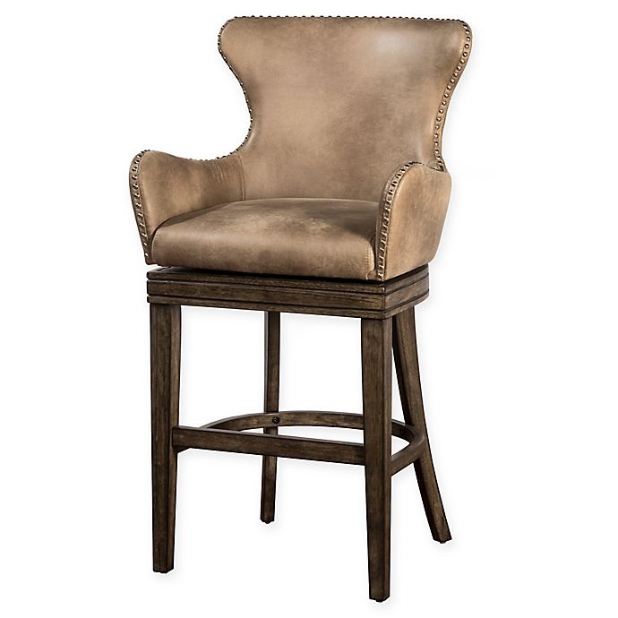 slide 1 of 1, Hillsdale Furniture Caydena Swivel Bar Stool - Rustic Grey/Taupe, 1 ct