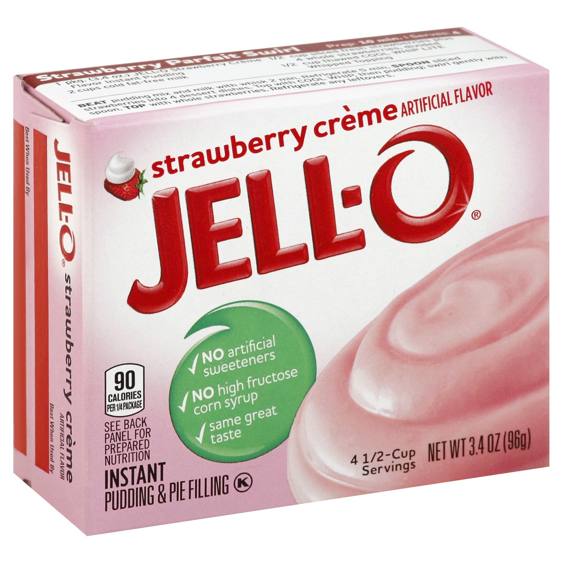 slide 1 of 1, Jell-O Strawberry Creme Instant Pudding Mix, 3.4 oz